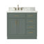 Meuble-lavabo simple en bois massif 36 po Tidworth avec plateau en marbre de Carrare 1,5 po-1546052611-1546052622-1551085374