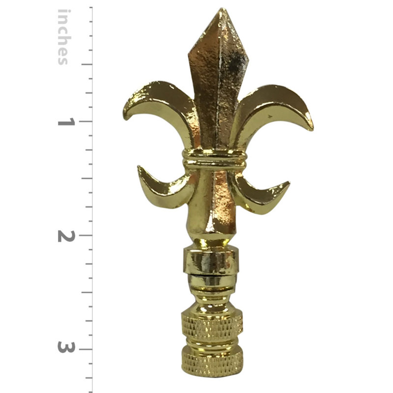 Faîteau de lampe fleur de lis, Laiton poli