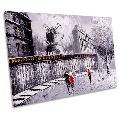 Paris Street City - Wrapped Canvas Print