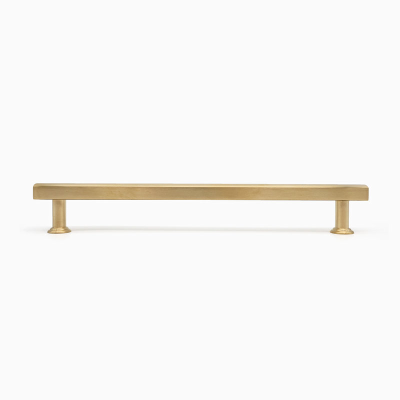Poignée barre / poignée deux tons Mod, 8", Laiton satiné non laqué