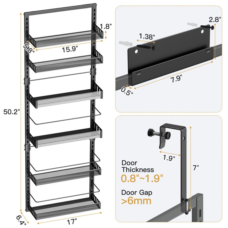 Stainless Steel Spice Rack with Adjustable Racks
