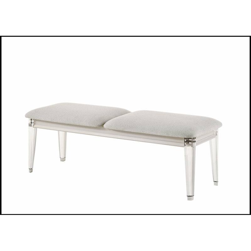 Banc Laveda Light Boucle and Pearl White Finish