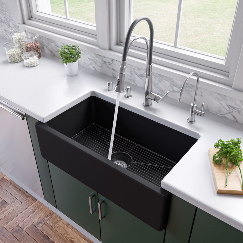 33.13'' L Single Bowl Fireclay Kitchen Sink