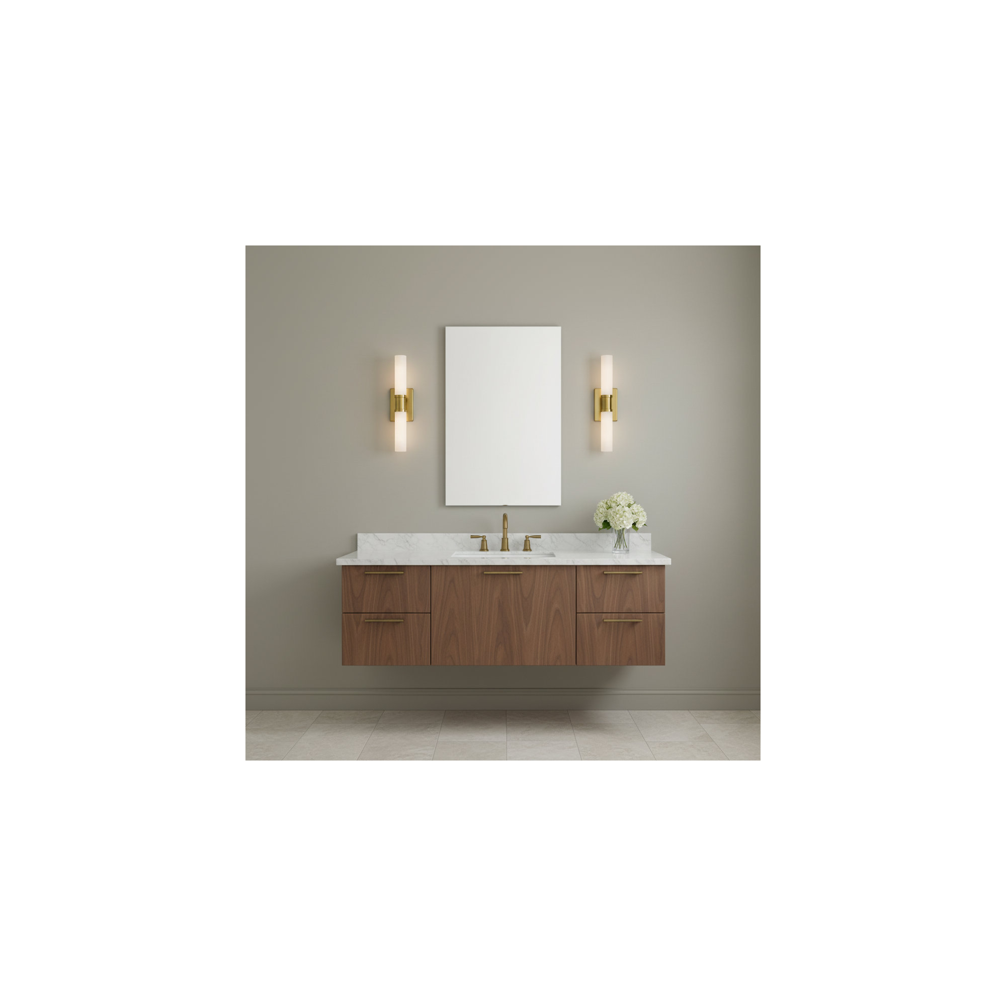 Evelien 2 Light Frosted Dimmable Vanity Light, 60 W, 20" H x 5" W x 3.63" D, Chrome