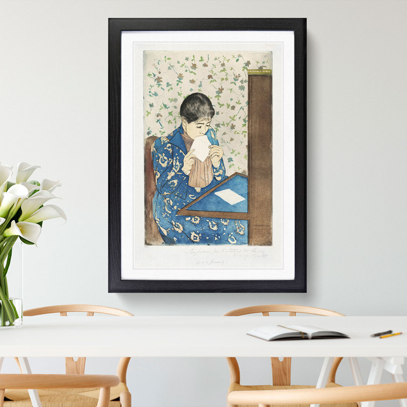 The Letter by Mary Cassatt - Picture Frame Graphic Art, Black Framed, 36cm H x 27cm W x 2cm D