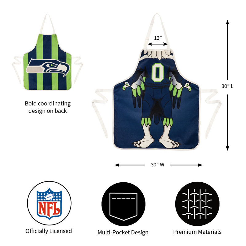 NFL Double Side Grilling Apron, Seattle Seahawks
