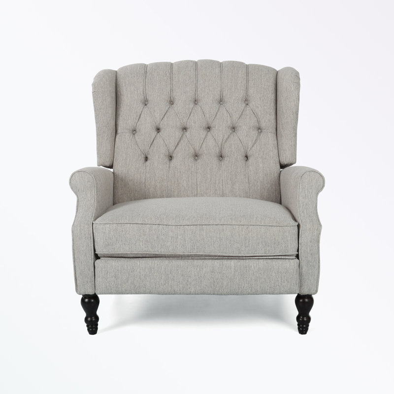 Mattice Upholstered Recliner, Light Gray Duplicate