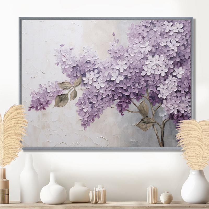 Magnifique paysage de rêve lilas - décoration murale lilas, Reproduction avec cadre flottant, H 16 po x l 32 po