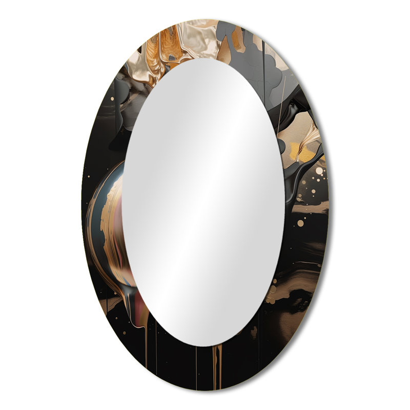 Miroir mural moderne doré et doré, 36 po x 24 po