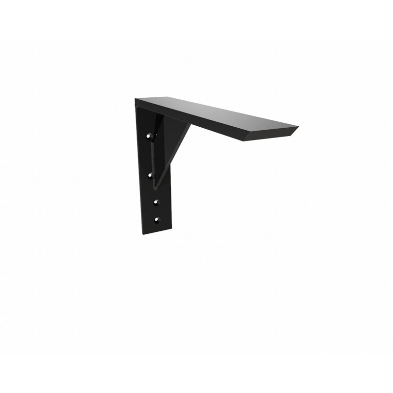 16 in. Black Steel Decorative Shelf Bracket