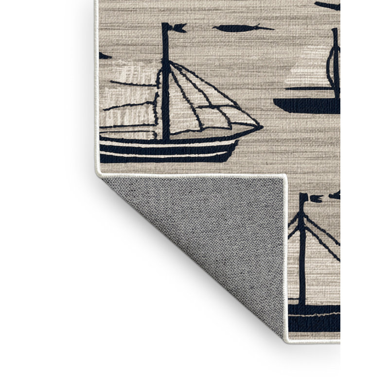  Tapis nautique lavable Modern Vessels, Rectangulaire 2 pi x 3 pi