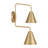 Emilyne 2-Light Adjustable Wall Sconce in Brass-1102416269