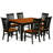 5 Piece Dining Room Table Set Includes a Rectangle Kitchen Table with Butterfly Leaf and 4 Dining Chairs, Black & Cherry-855558203-829207926