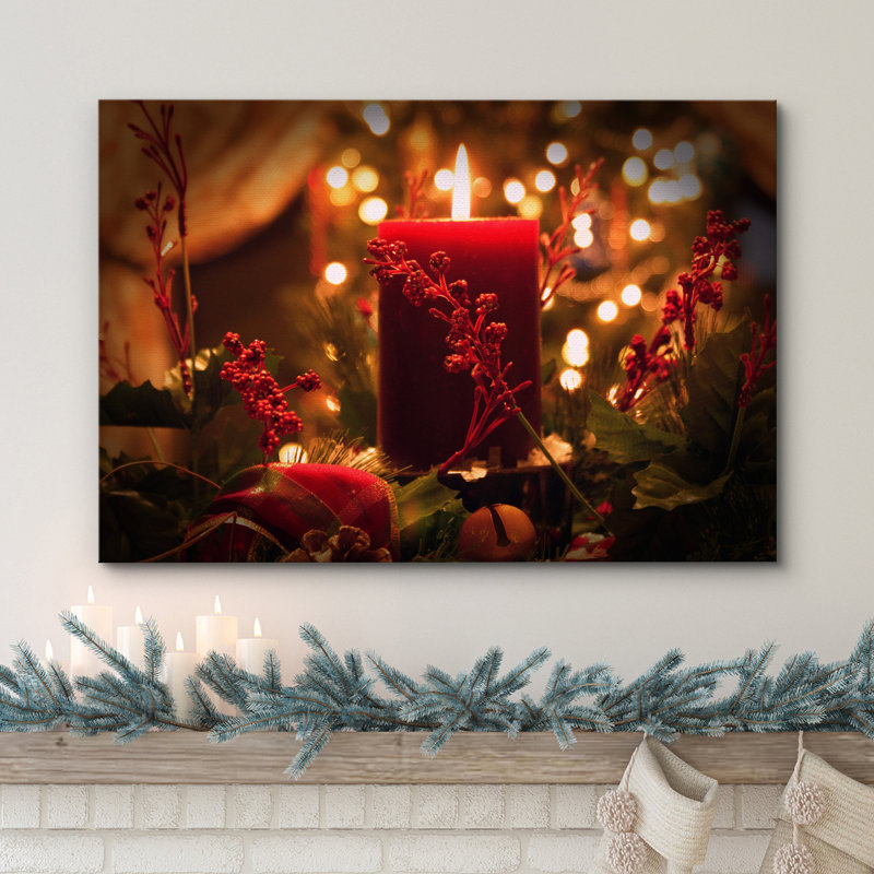 Christmas Holiday Celebration Candles X03 - Photographie sur toile tendue, H 12 po x l 18 po