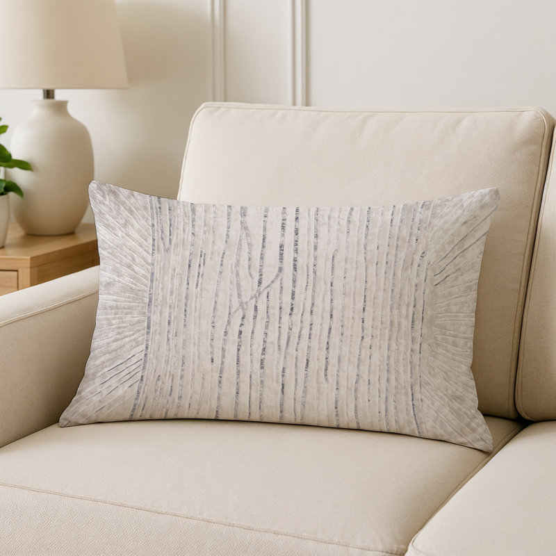 Coussin décoratif intérieur et extérieur Modern, Rectangle H 18 po x l 25 po, Gris abstrait 153