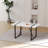 55 Inch Modern Rustic White MDF Dining Table, Black Rectangular Metal Leg Household Kitchen Dinner Table For 4-6 People-1237272167