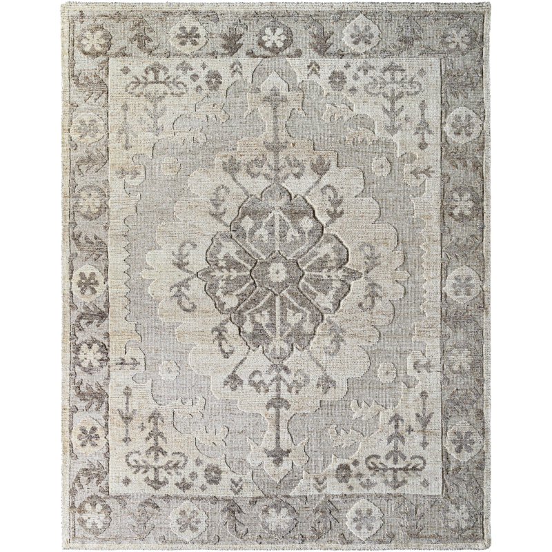Hadiya Wool Oriental Area Rug, Rectangle 9' x 12'