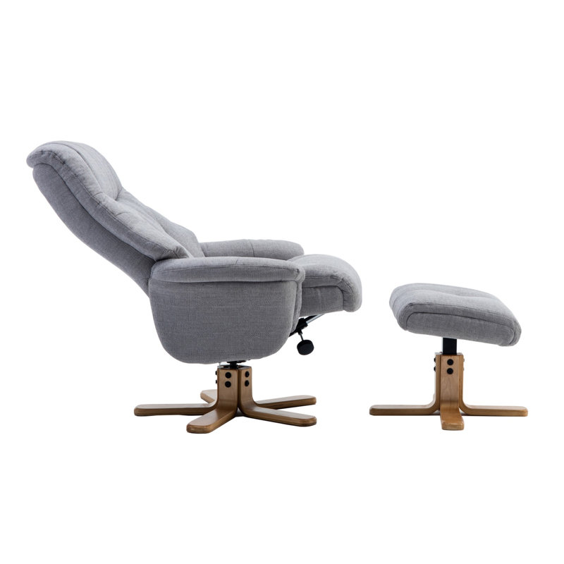 Billings 80cm Wide Swivel Standard Recliner, Silver