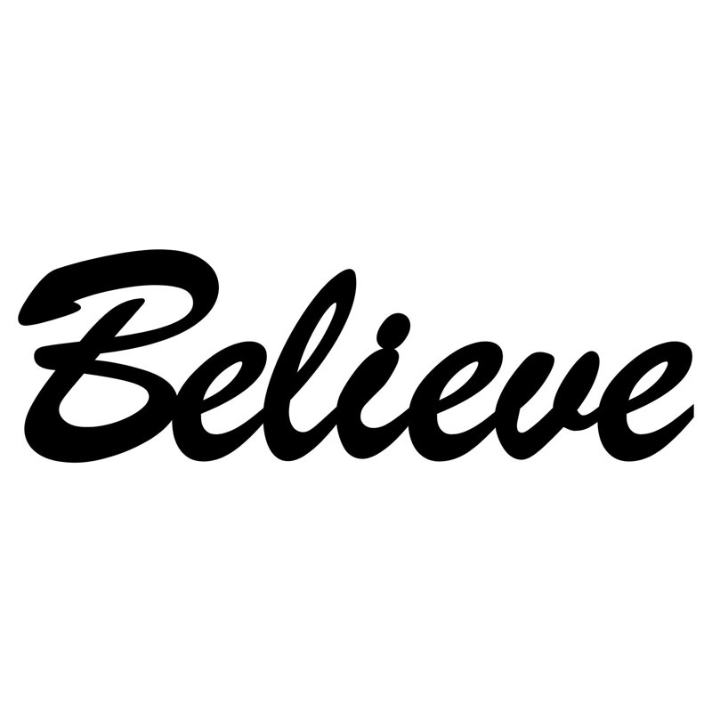 Décoration murale Believe, H 9,5 po x l 30 po x P 0,1 po, Or