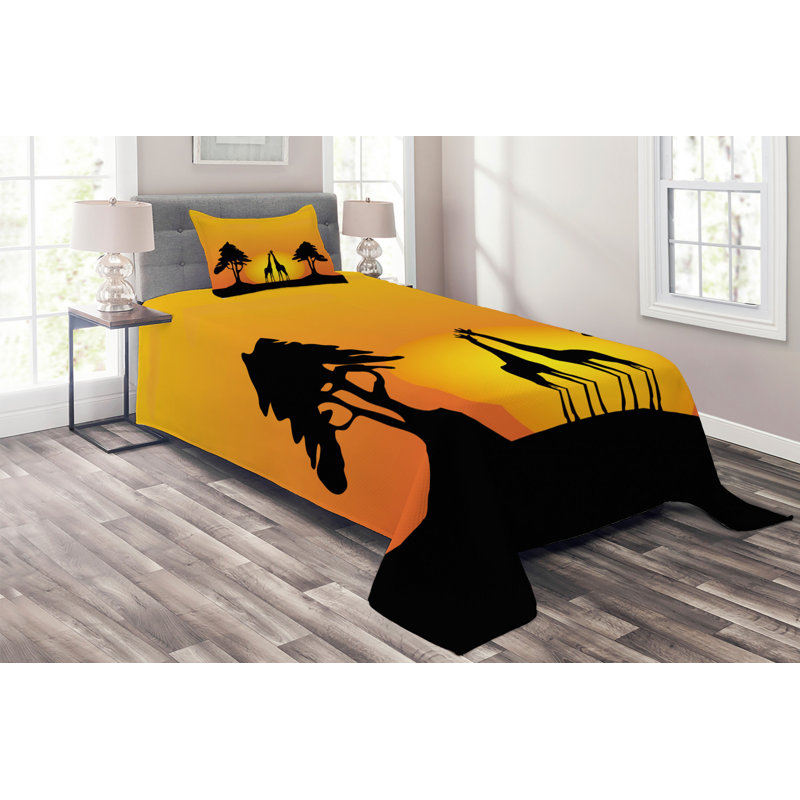 Rustic Polyester Coverlet, Twin Bedspread + 1 Sham