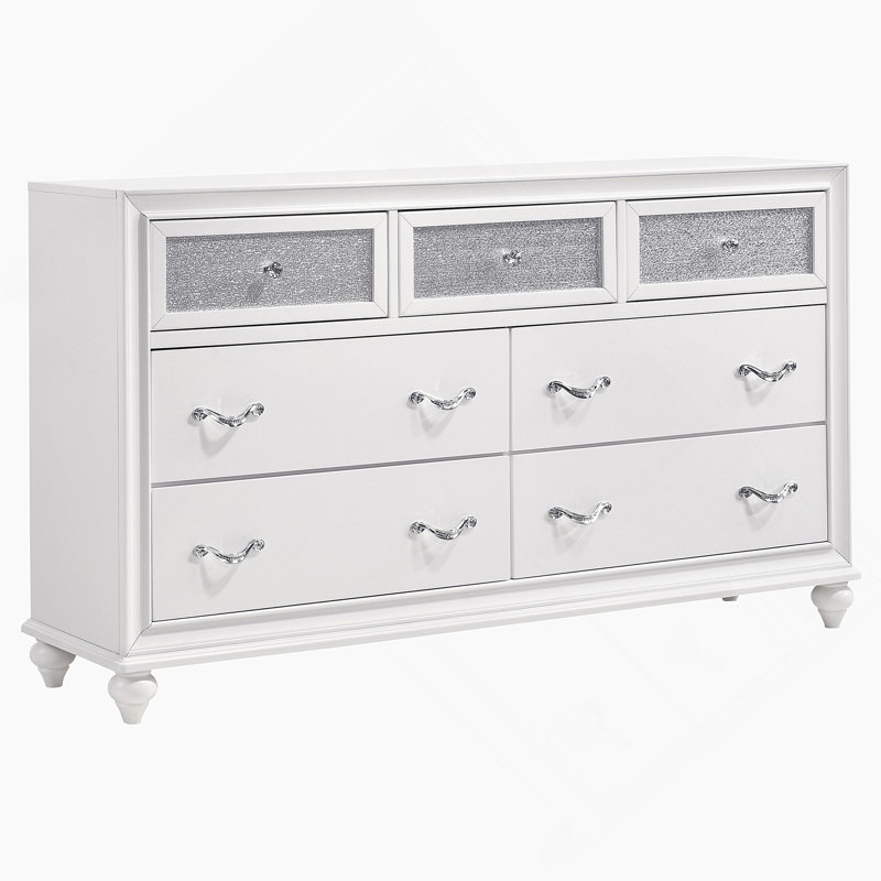Commode blanche à 7 tiroirs