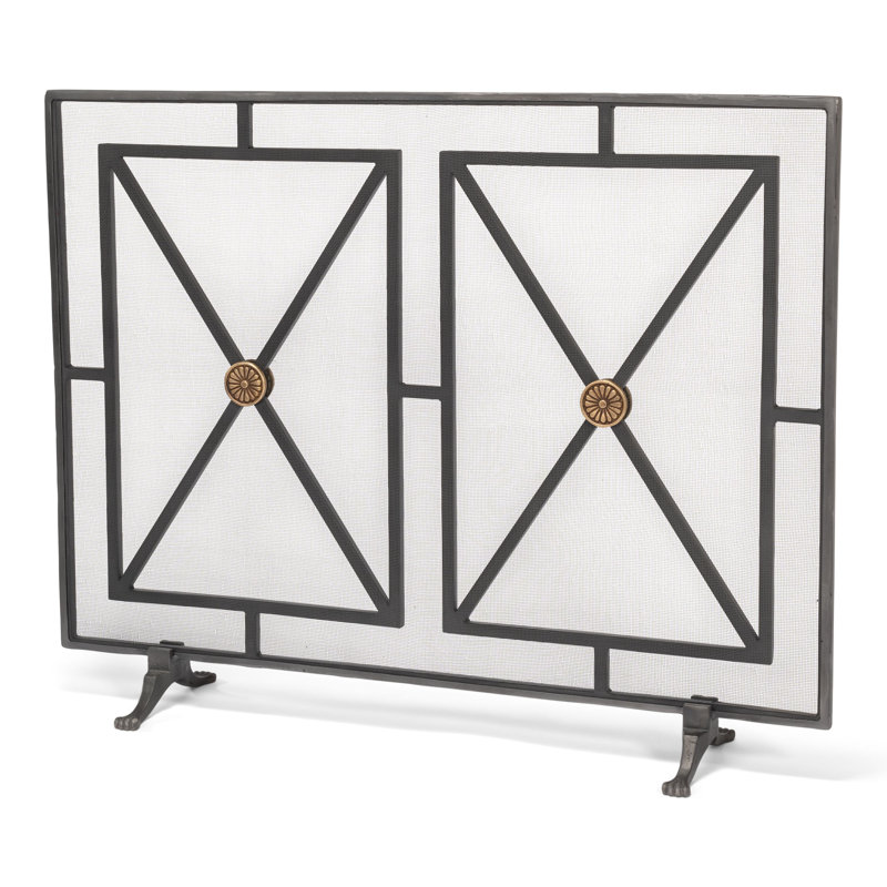 Single Panel Iron Fireplace Screen