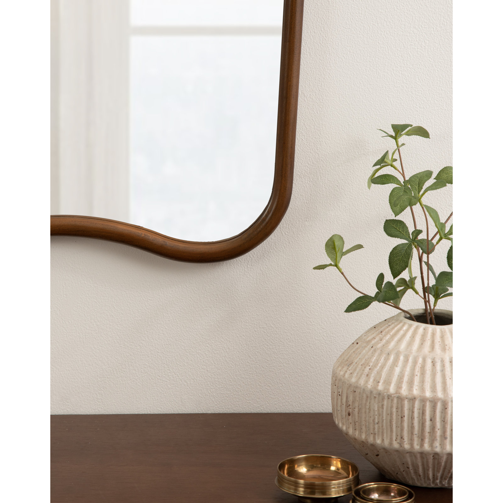 Aderyn Modern Scalloped Wall Mirror for Bathroom