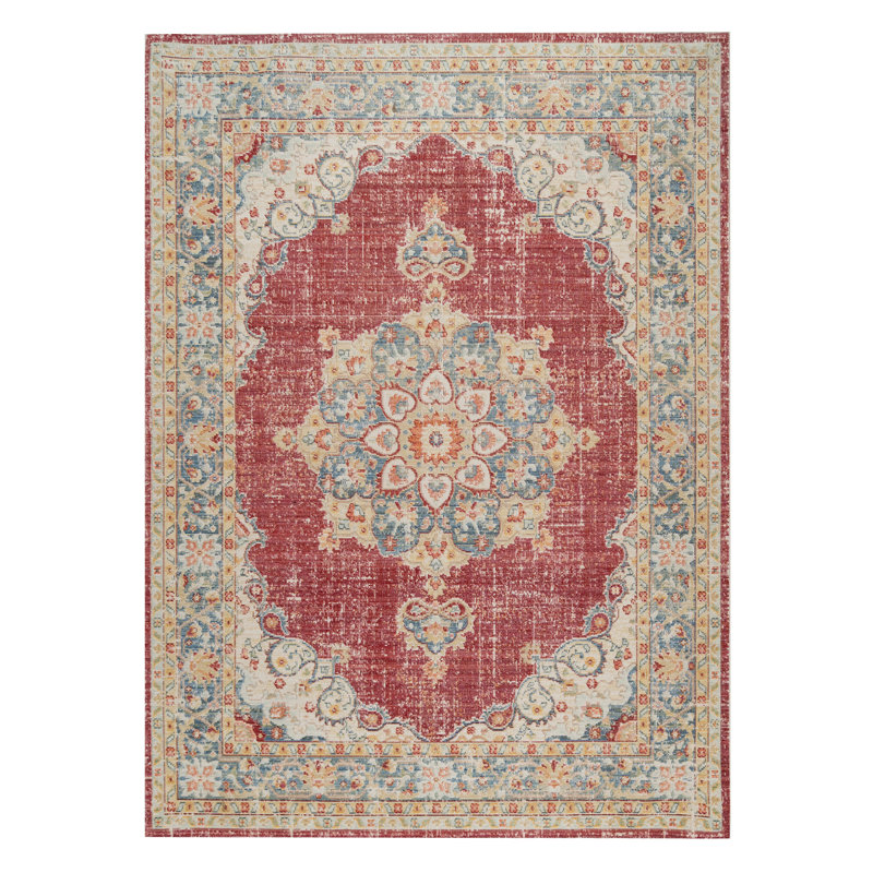 Mayhall Vintage Medallion Performance Indoor Area Rug, Rectangle 2' x 3'