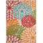 Tapis intérieur / extérieur vert / rouge / orange à motif floral Miraloma-1988820964