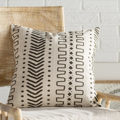 Mud Cloth Feather Down Throw Pillow