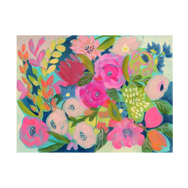 Art mural sur toile tendue - «Bright Blooms» de Suzanne Allard pour décoration de salon, de chambre à coucher ou de bureau - 35 x 47