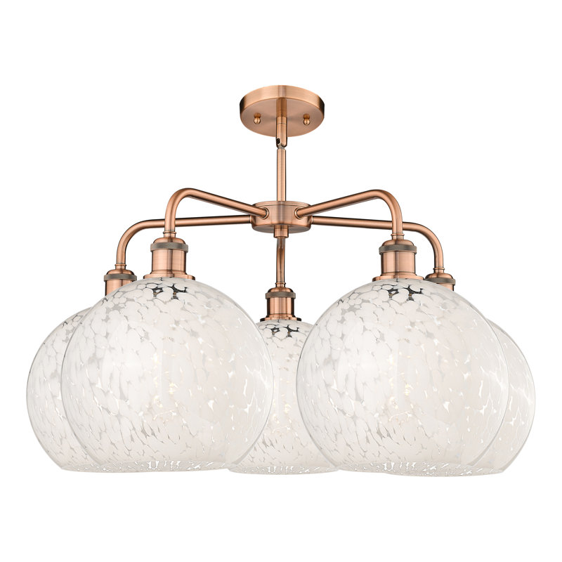 Bellagrace 5 - Light Dimmable Globe Chandelier, 17.25" H x 28" W x 28" D, Antique Copper