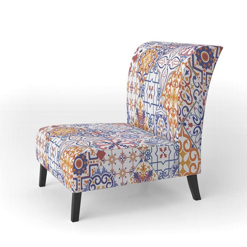 Fauteuil de chambre bleu et doré