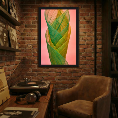 Plantes et fleurs à motif torsadé de feuilles vertes et jaunes