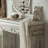Beige Solid Wood Freestanding Fireplace