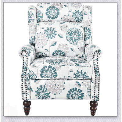 Classic Wing Back Push Back Recliner Chair With Solid Wooden Legs For Ultimate Comfort And Elegance In Living Rooms And Bedrooms