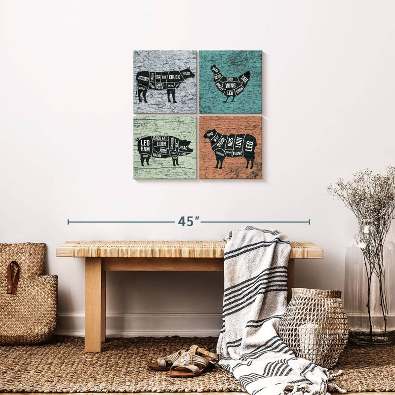 Ensemble de 4 planches de cuisine, H 26 po x l 26 po x P 1,25 po