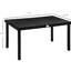 6 tables de salle à manger de patio, apparence rectangulaire, pieds en aluminium, noir imperméable pour une table d'extérieur