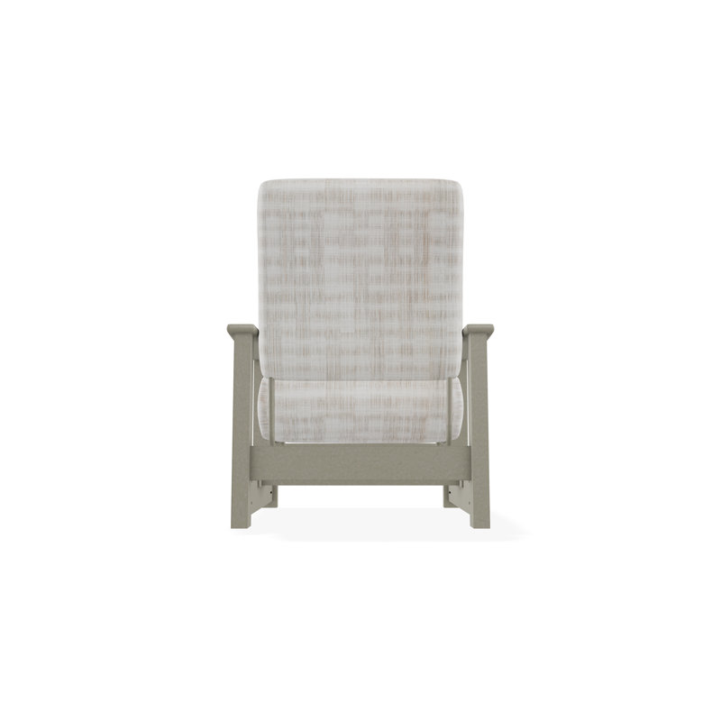 Leeward Marine Grade Polymer Deep Seating Cushion Arm Chair with Hidden Motion, Storm, Illusion Plaid Birch