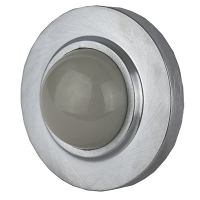 Brushed Chrome Low Dome Floor Mounted Door Stop