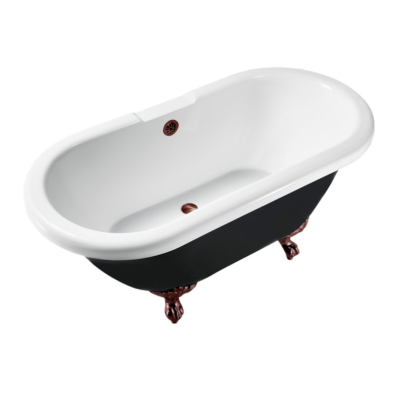 Baignoire de trempage sur pieds 59 po., Bronze huilé mat, Bronze huilé mat