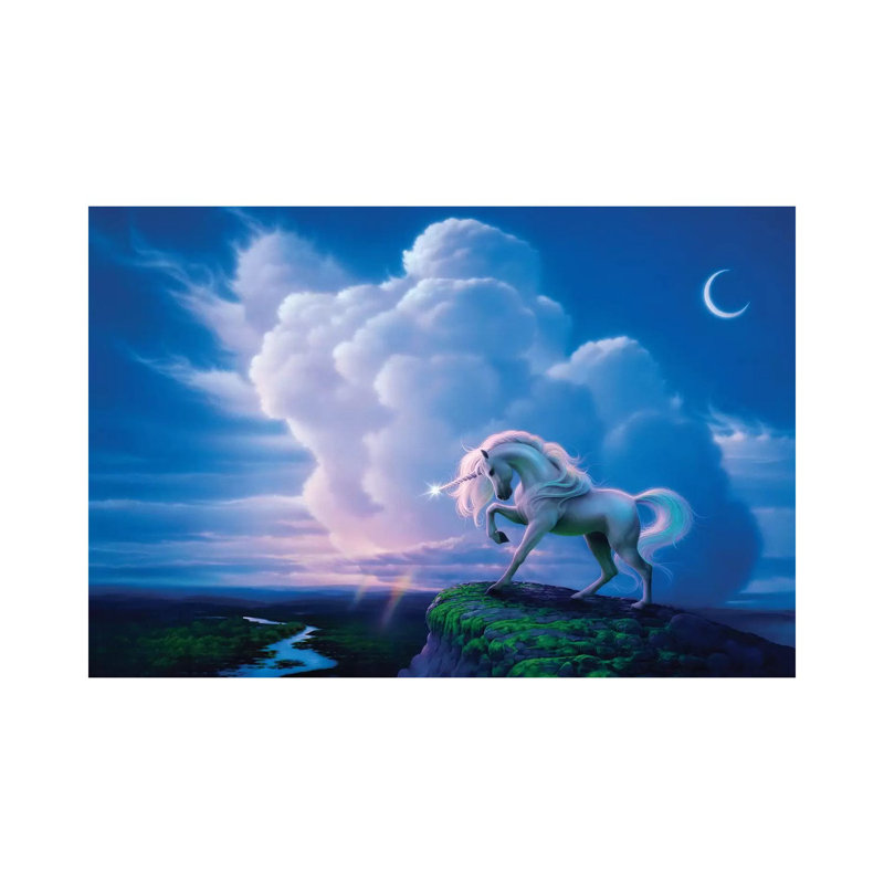 Rainbow Unicorn by Kirk Reinert - Wrapped Canvas Print, 20.32cm H x 20.32cm W