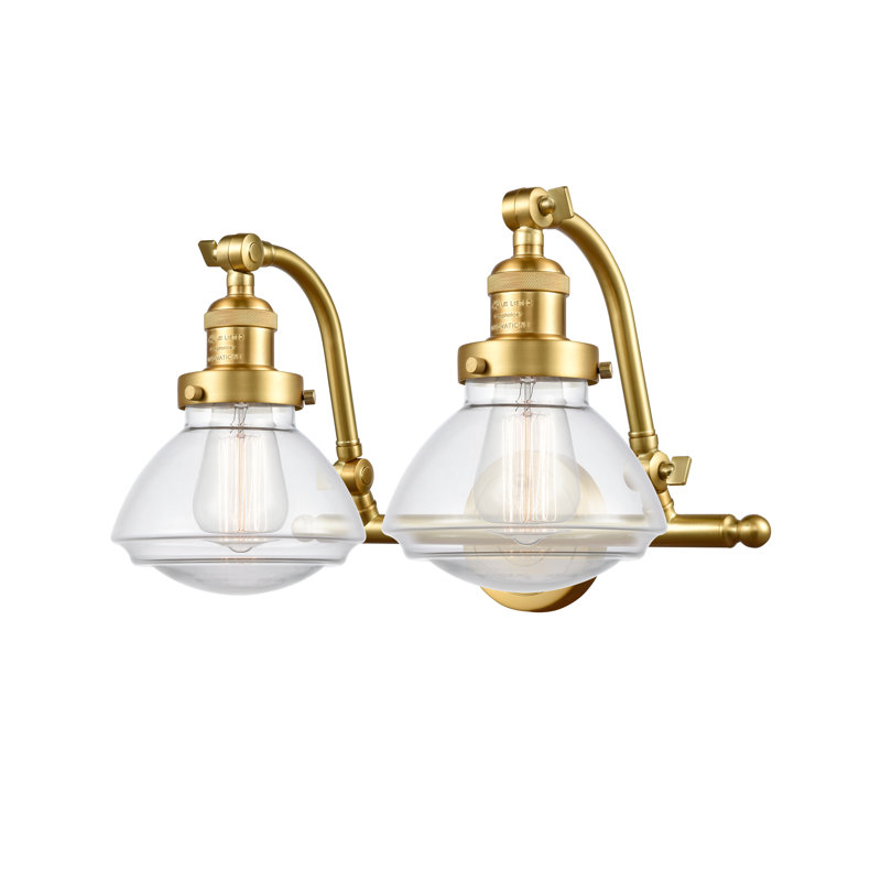 Éclairage pour salle de bain 2 lumières Chesterville, Ampoule DEL 6 watts Vinage, Transparent, Or satiné