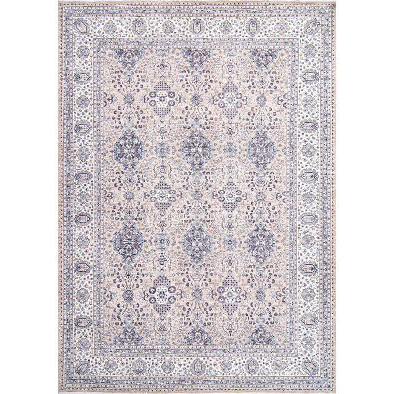 One-of-a-Kind 9'6" x 13'7" Area Rug in Light Brown/Navy/Beige/Light Blue