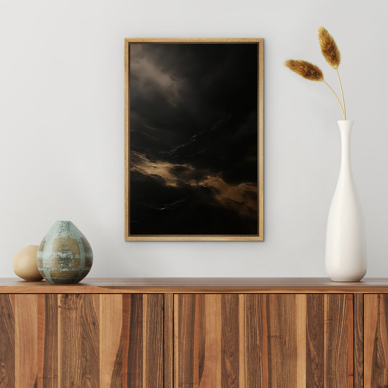 Reproduction d'art abstrait sur toile encadrée pour décoration intérieure moderne, Naturel, H 36 po x l 24 po