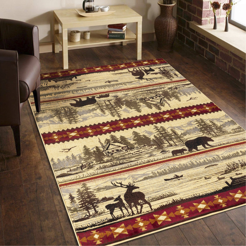 Tapis multicolore, Rectangle 7 pi 10 po x 10 pi 3 po