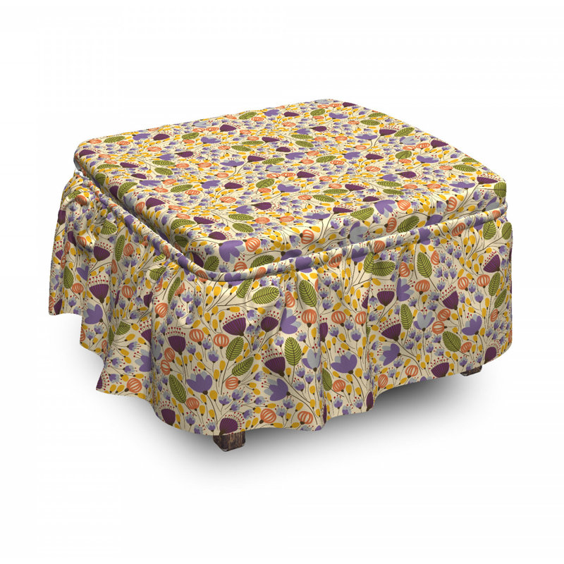 Housse pour repose-pieds doodle romantique