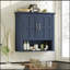 Armoire de rangement murale de salle de bain, armoire murale multifonctionnelle avec tablettes réglables, armoire à pharmacie pour la salle de lavage et la cuisine et le salon, bleu-1507611661