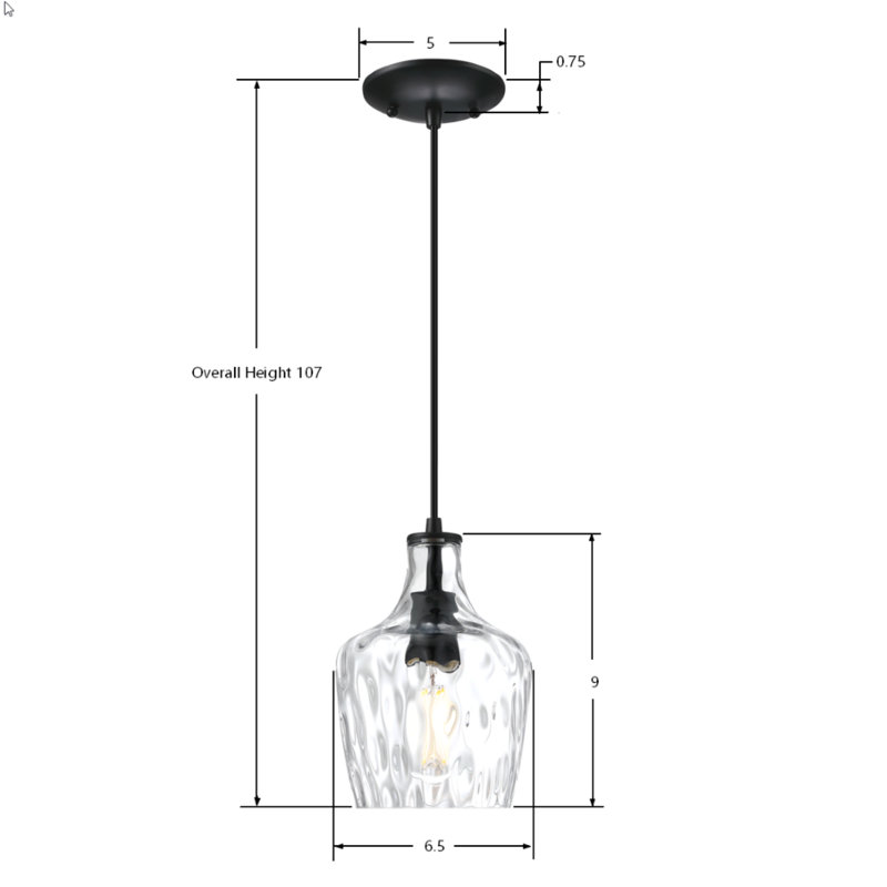 Beachcrest Home Dollie 1-Light Black Pendant