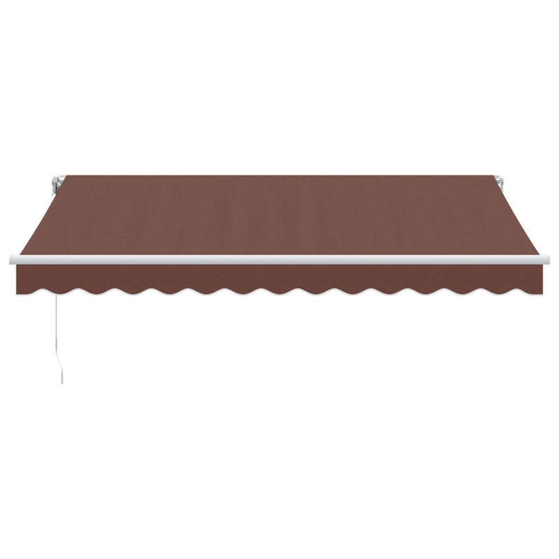 Manual Retractable Awning With LED, 350cm W x 250cm D, Brown/White